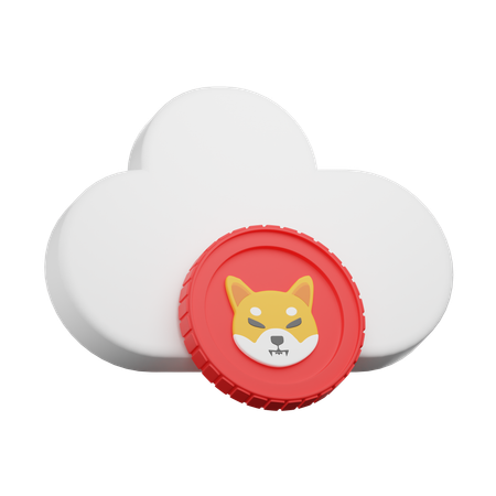 Nuvem de moedas shiba inu  3D Icon