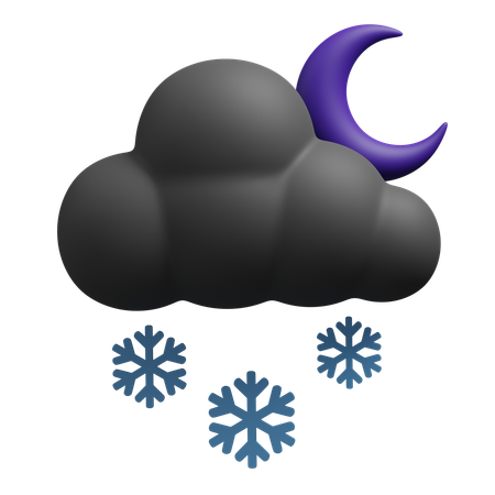 Nuvem de neve noturna  3D Icon