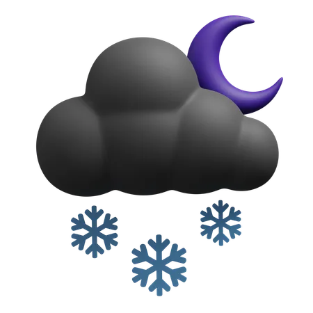 Nuvem de neve noturna  3D Icon