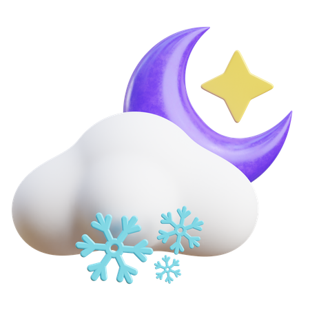 Nuvem de neve noturna  3D Icon