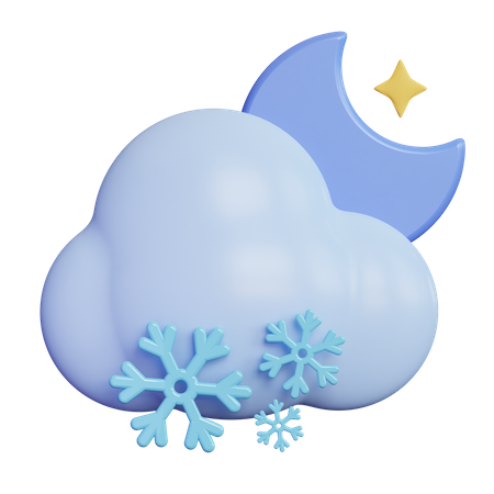 Nuvem de neve noturna  3D Icon