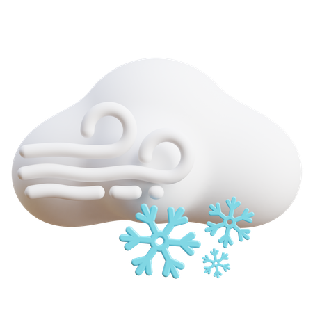 Nuvem de neve ventosa  3D Icon