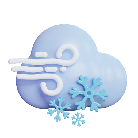 Nuvem de neve ventosa  3D Icon