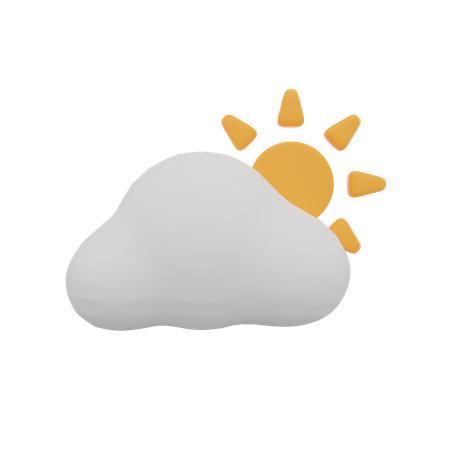 Nuvem dia sol clima  3D Icon