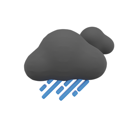 Nuvem escura chuva tempestade clima  3D Icon