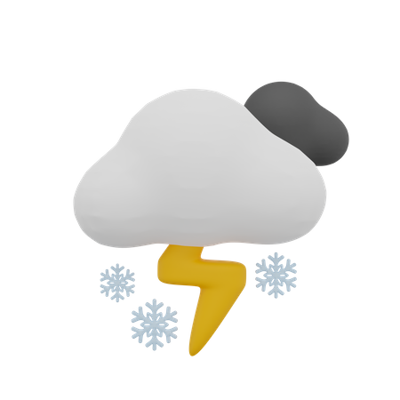 Nuvem escura nevasca tempestade trovão dia sol clima  3D Icon