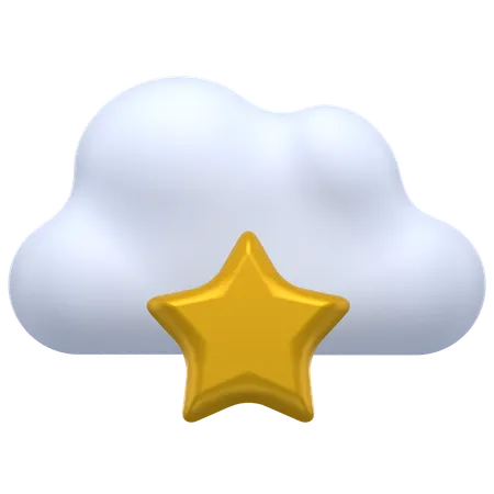 Estrela da nuvem  3D Icon