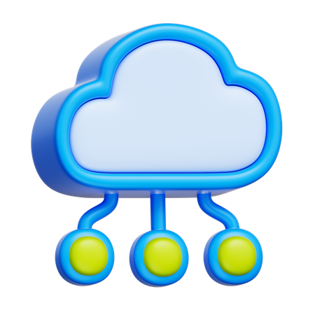 Nuvem híbrida  3D Icon