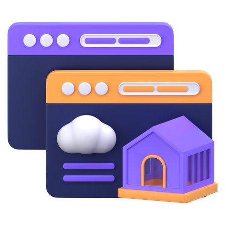 Casa na nuvem  3D Icon