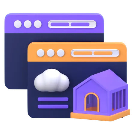 Casa na nuvem  3D Icon