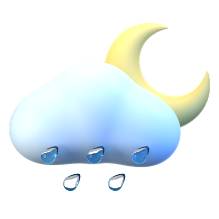 Nuvem Lua Chuva  3D Icon