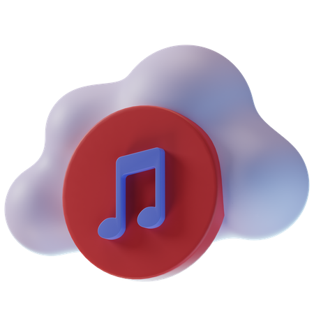 Música na nuvem  3D Icon