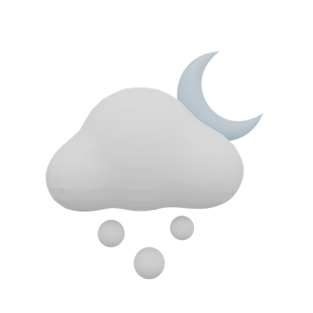 Nuvem neve noite lua clima  3D Icon