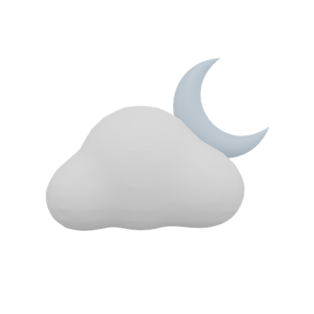 Nuvem noite lua clima  3D Icon