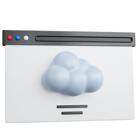 Navegador Web Escuro De Renderizacao 3 D Com Nuvens Azuis Isoladas 3D Icon