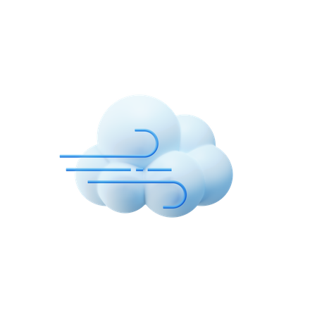 Vento Nuvem  3D Icon