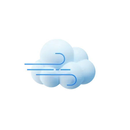Vento Nuvem  3D Icon