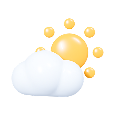 Nuvens com sol  3D Icon