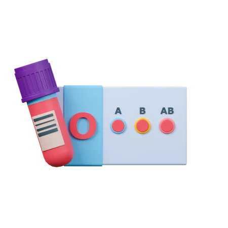 ABO Blood Group Slide Test With O Group Result 3D Icon
