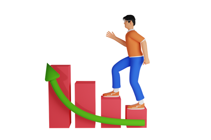 O crescimento do negócio  3D Icon