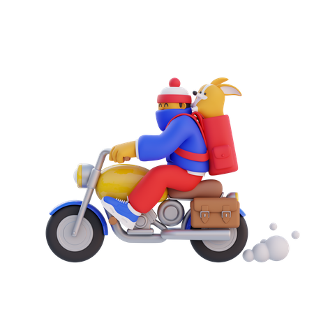 O homem está andando de moto  3D Icon