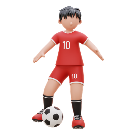 O jogador controla a bola  3D Icon