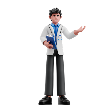 O médico está fazendo uma apresentação  3D Icon