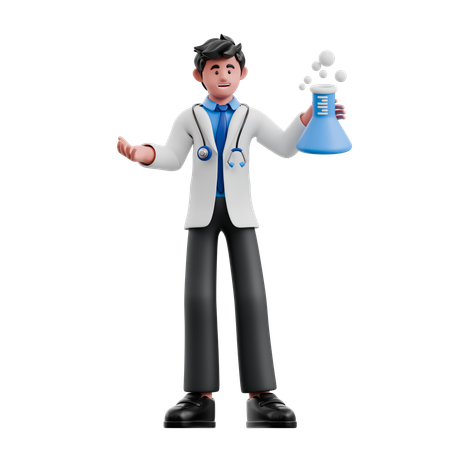 O médico trouxe um frasco cônico  3D Icon