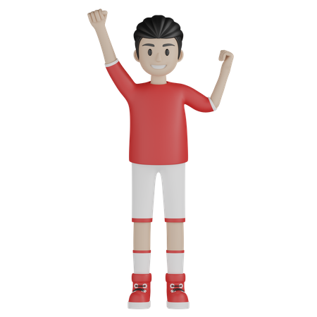 O menino do esporte comemora o sucesso  3D Icon
