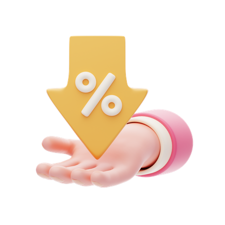 O preço cai  3D Icon