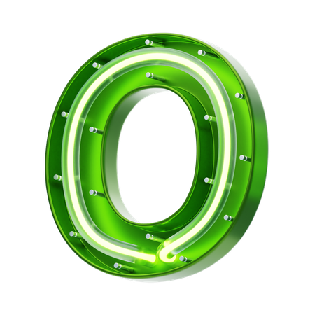 O texto de neón con forma de letra  3D Icon