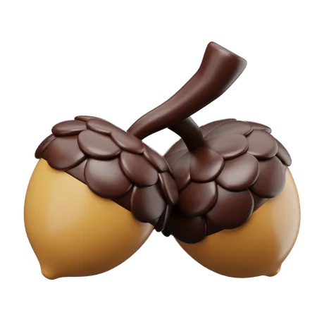 Oak Nuts  3D Icon