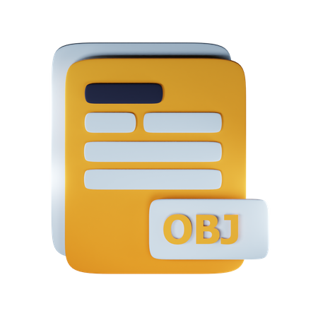 OBJ-Dateierweiterung  3D Icon