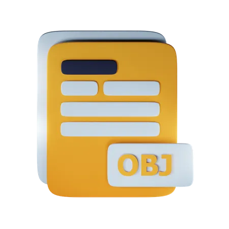 OBJ-Dateierweiterung  3D Icon