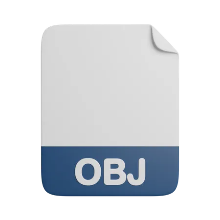 OBJ Document File Extension 3D Icon
