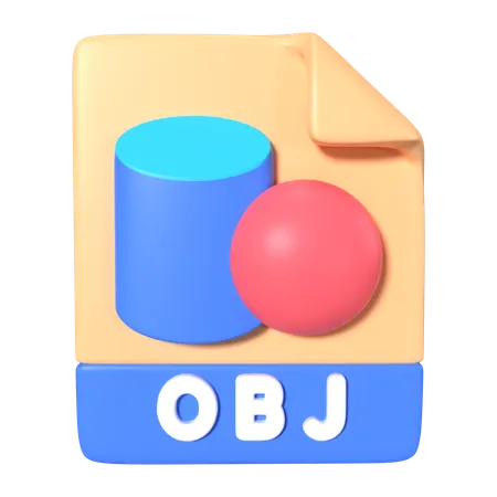 This Is OBJ File Extension 3 D Render Illustration Icon It Comes As A High Resolution PNG File Isolated On A Transparent Background The Available 3 D Model File Formats Include BLEND OBJ FBX And GLTF 3D Icon