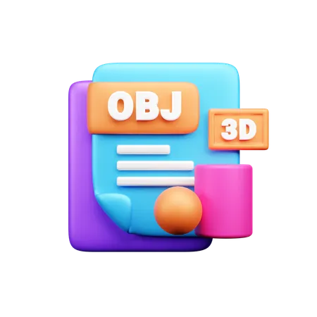 OBJ File extension  3D Icon