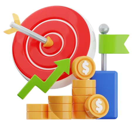 Objectif financier  3D Icon