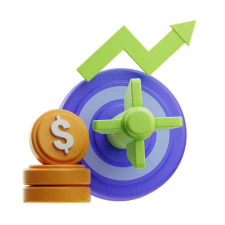 Objectif financier  3D Icon