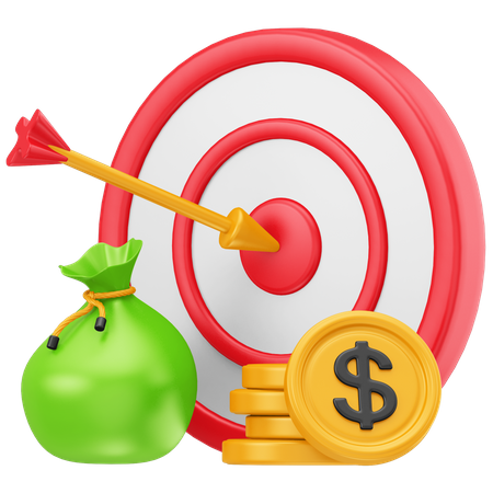 Objectif financier  3D Icon