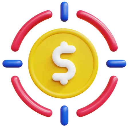 Objectif financier  3D Icon