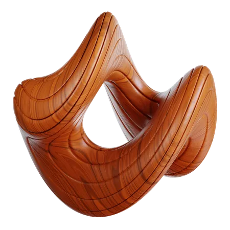 Objet en bois marron  3D Icon