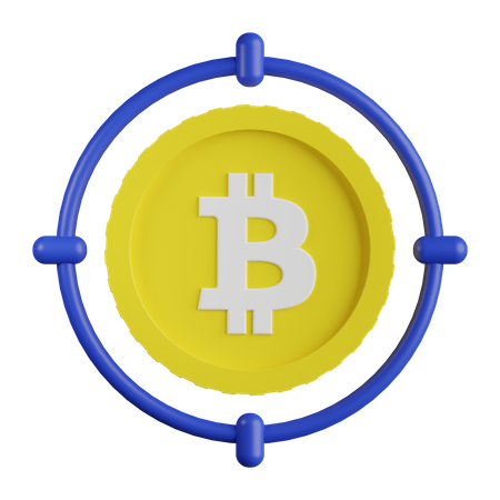 Objetivo de bitcoin  3D Illustration
