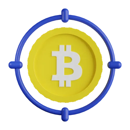 Objetivo de bitcoin  3D Illustration