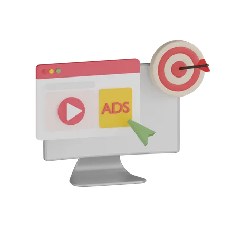 Objetivo de marketing de vídeo  3D Icon