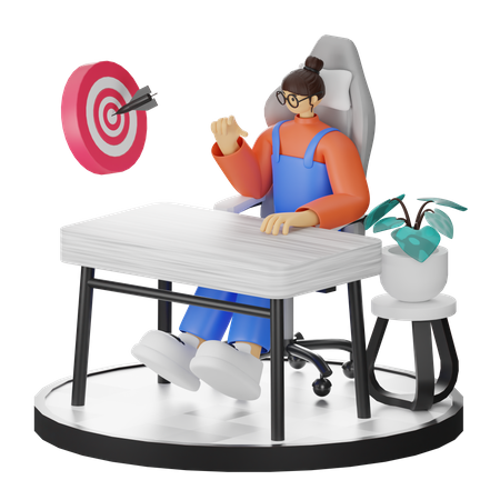 Objetivo empresarial  3D Illustration