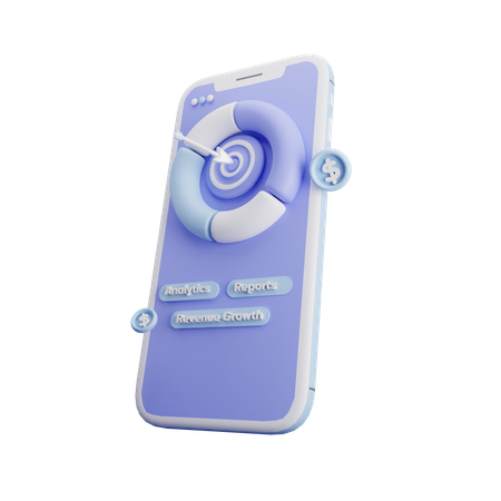 Objetivo empresarial con gráfico de panel  3D Icon