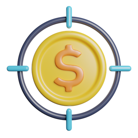 Objetivo financiero  3D Icon