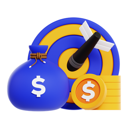 Objetivo financiero  3D Icon