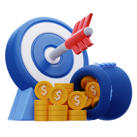 Objetivo financiero  3D Icon